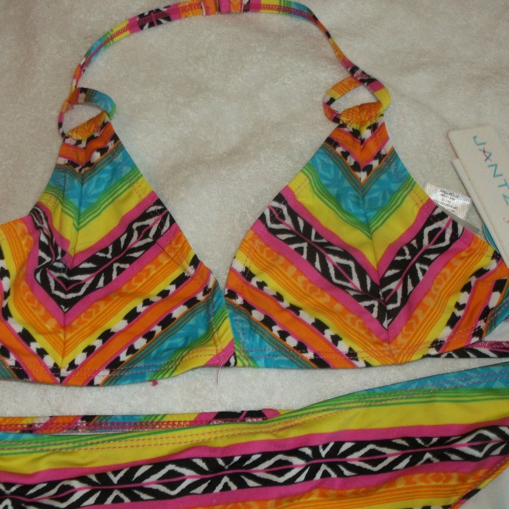 NWT Jantzen Girls Bikini Bathing Suit 2 pc 14 - Picture 2 of 5